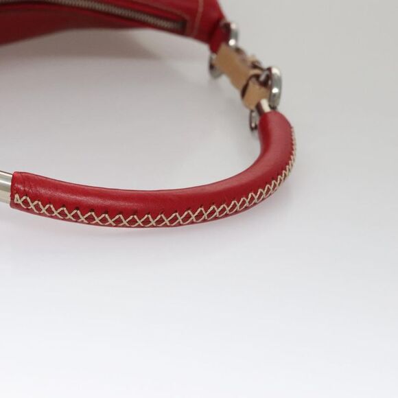 Prada Triangle Logo Red Leather Shoulder Bag (Pre-Owned) - Picture 5 of 16